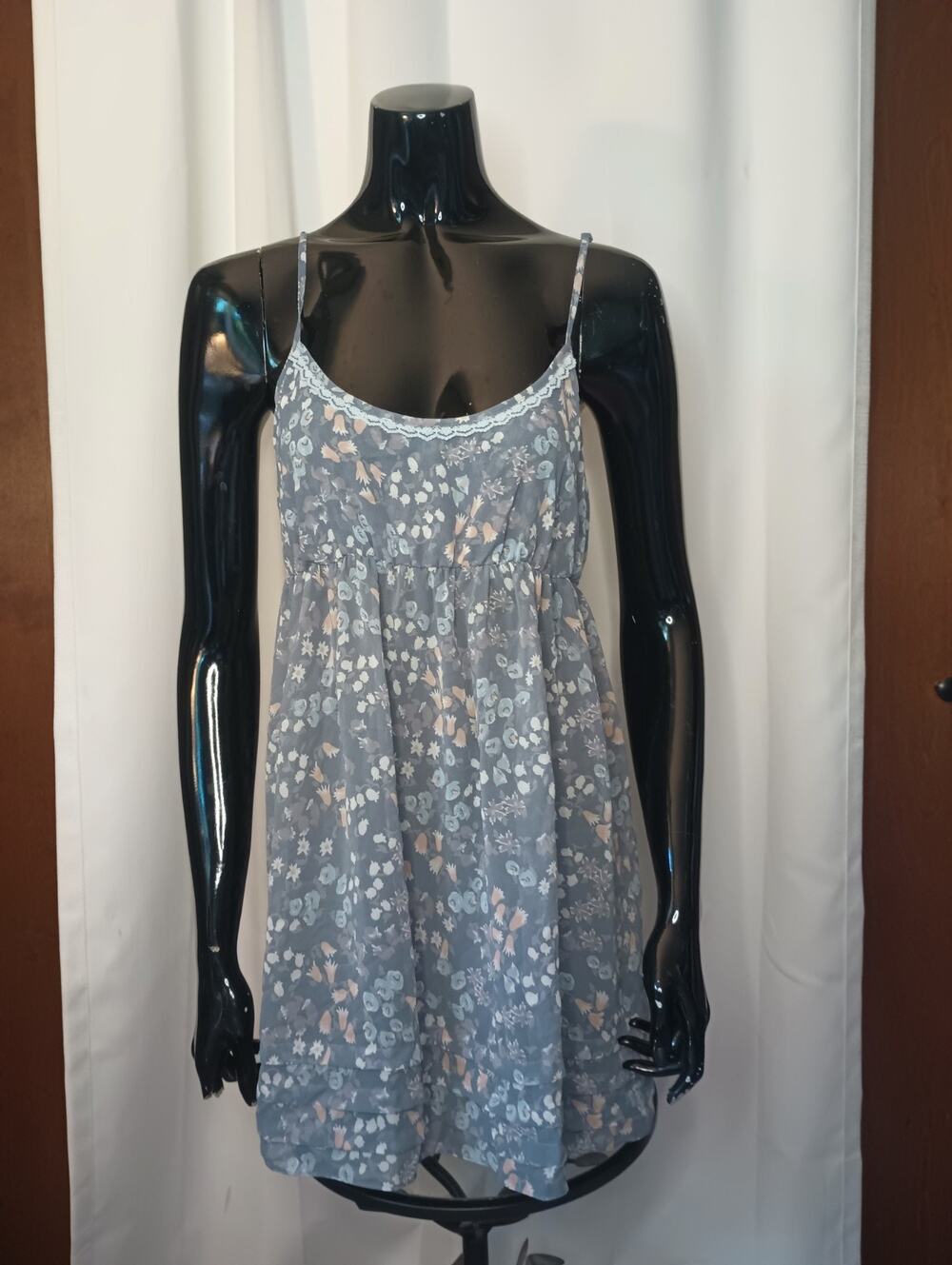 Victorias Secret Angels Babydoll Chemise Top M Sheer Floral Fairy Dainty
